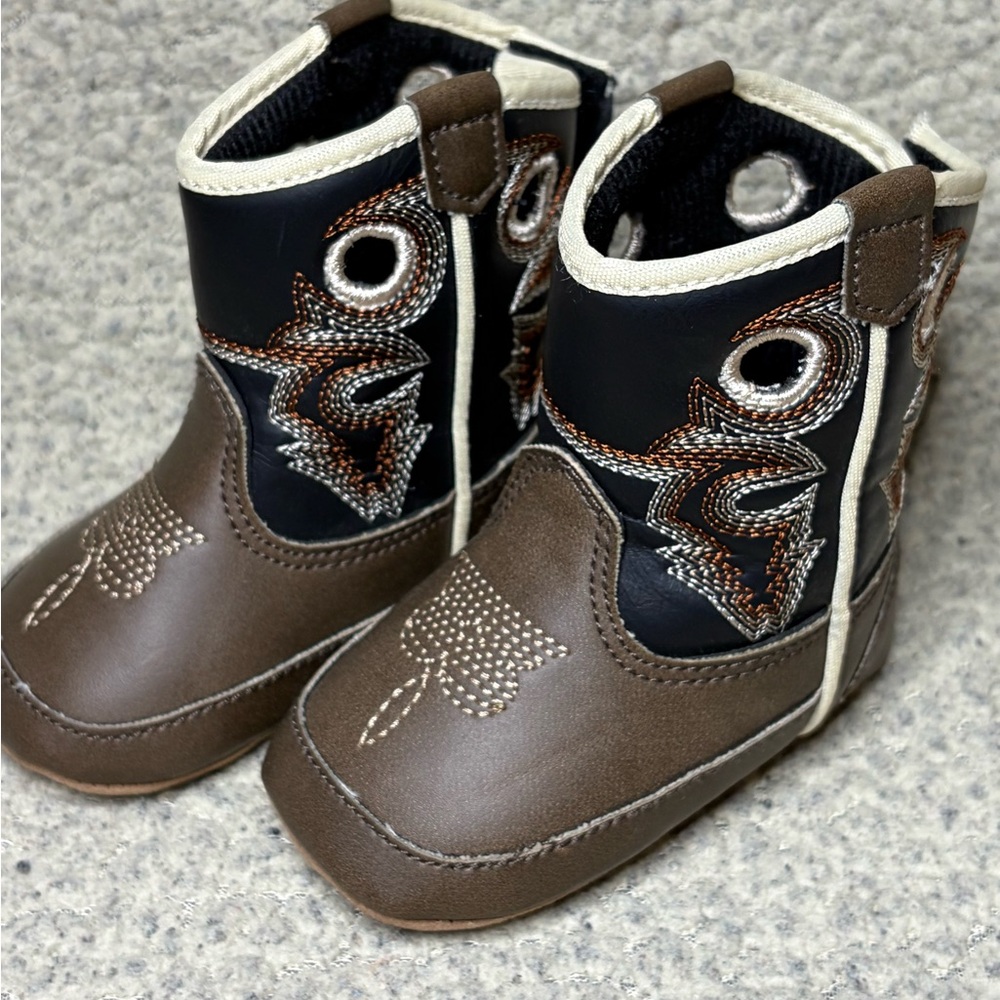 Twister Brown and Black Infant Crib Boots